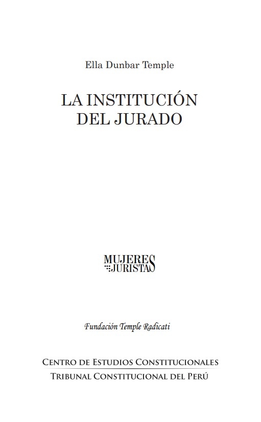 Colegio de Abogados de Lima - LA INSTITUCION DEL JURADO