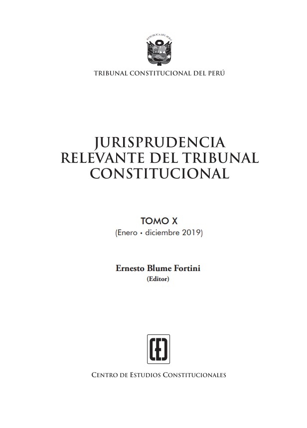 Colegio de Abogados de Lima - JURISPRUDENCIA RELEVANTE DEL TRIBUNAL CONSTITUCIONAL - TOMO X